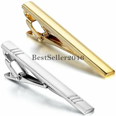 Gentleman Silver Metal Simple Necktie Tie Clip Bar Clasp Clip Clamp Pin USA • $7.99