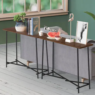 Narrow Console Table Rustic Farmhouse Table Behind Sofa Couch Hallway Entrance • £31.99