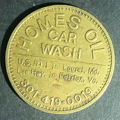 $8.99 • Buy Vintage Homes Oil Car Wash Brass Token Fairfax, VA Laurel, MD 28mm
