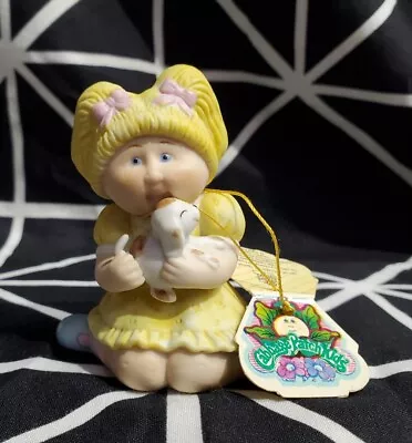 Vintage 1984 Porcelain Cabbage Patch Kids Figurine Blonde Girl W/ Dog OAA NOS • $10