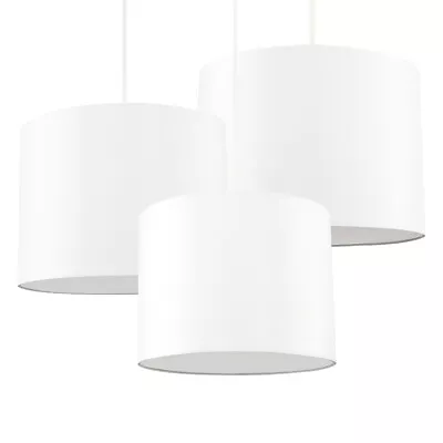 Set Of 3 Cream Ceiling Pendant Light Shades Easy Fit Living Room Lampshade Lamp • £15.29