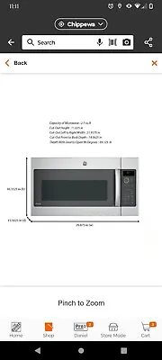 GE PVM9215SKSS 2.1 Cu Ft 1000W Over-the-Range Microwave - Stainless Steel • $297