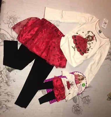 Dollie & Me Girls Red Holiday Christmas Party Dress Outfit Tutu Size 6X • $29