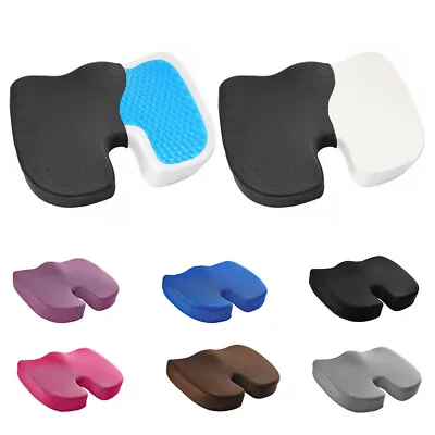 $18.98 • Buy Chair Seat Cushion Pad Cool Gel Memory Foam Pillow Back Coccyx Back Pain Relief
