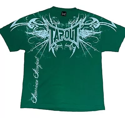 Tapout UFC Vintage Y2K Green American Arrogant Tribal  MMA T Shirt Mens XL • $79.99