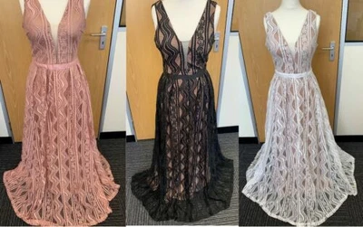 £9.99 • Buy Beautiful  Lace Layered Full Length Prom Dress - Party. Teenager. Girls. Ladies