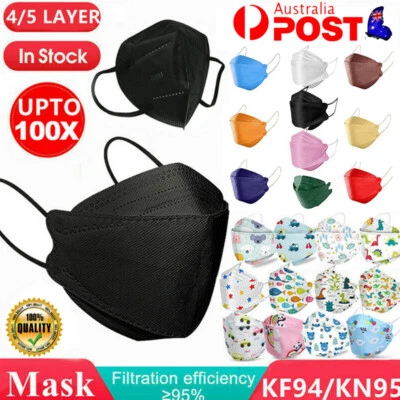 $4.42 • Buy 50/100x N95 KF94 KN95 Mask Disposable Particulate Respirator Face Mask 4/5 Layer