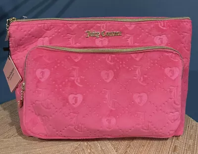 Juicy Couture Velour Pink  Xlarge   Travel Cosmetic Double Bag • $39.99