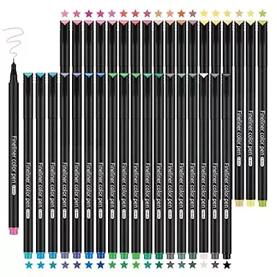Fineliner Pens 36 Colour Fine Point Pens Set Tip 0.4 Mm Felt Tip Pens Drawing • £8.40