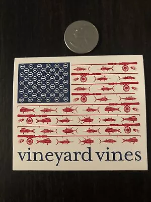 New Vineyard Vines American Flag Fish Whale Sticker Hydroflask Yeti Car Decal • $2.94