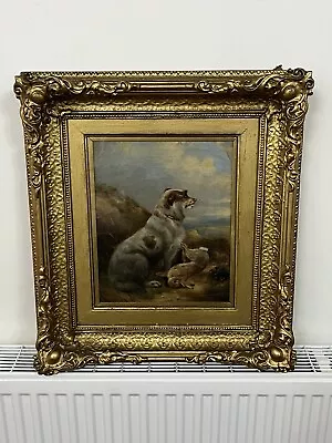 £1200 • Buy 19th Century Oil On Canvas Painting Of A Hunting Dog Manner Of Edwin Landseer
