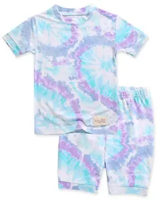 $28.79 • Buy Toddler Tie Dye Short Sleepear Summer Pajamas Set Bamboo Purplemint M
