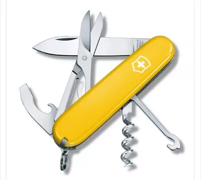 50%OFF Unused Factory Edge & Tools ~ Yellow Victorinox Swiss Army Compact Knife • $40