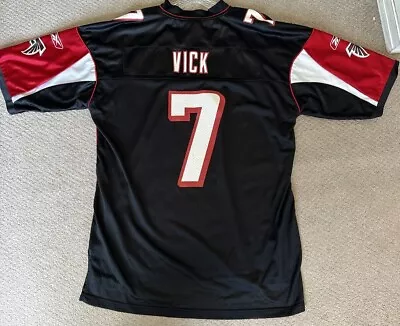 Sz 48 Michael Vick #7 NFL Atlanta Falcons Jersey Reebok Screen Print Black • $39.99