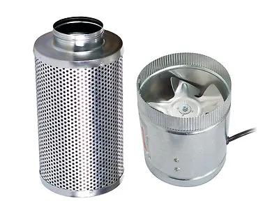 4  6  Inch Duct Booster Inline Fan W/ Carbon Scrubber Air Filter • $57.99