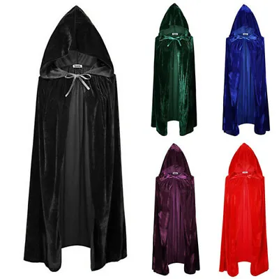 Adult Halloween Velvet Cape Cape Cape Medieval Costume Witch Sorcerer Vampire • $22.68