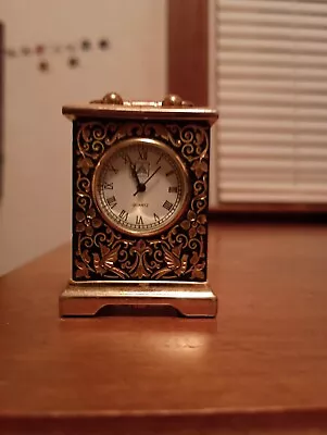 Miniature Anframa Gold Tone Quartz Carriage Clock  • $30
