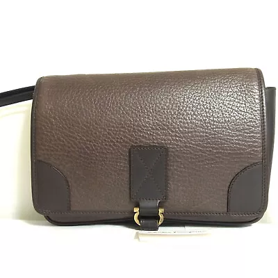 Auth Vintage Salvatore Ferragamo Gancini Brown Leather Hand Clutch Bag Purse Ita • $108