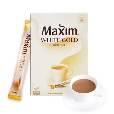 Korean Maxim White Gold Instant Coffee Mix 100 Sticks K-Pop-Drink 맥심 화이트골드 커피 믹스 • $49.99