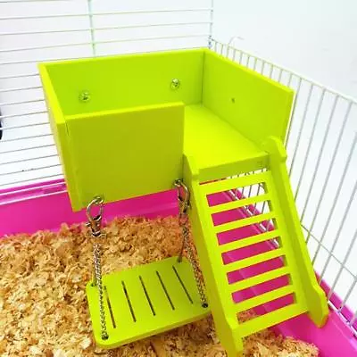 £3.31 • Buy Hamster Toys Wooden House Hanging Swing Hammock Ladder Rat Seesaw Toys LA