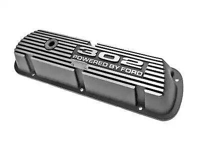 Mustang Valve Covers Aluminum With 302 Powered By Ford Logo Black 1964 - 1973 • $195.95