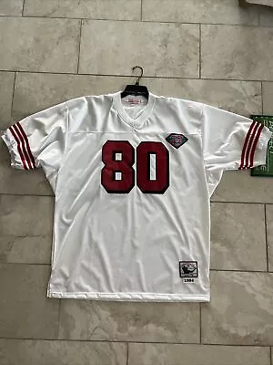 Mitchell Ness San Francisco 49ers Jerry Rice #80 Throwback Jersey Mens White S56 • $135