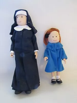 Eden Dolls Nun Miss Clavel & Madeline Girl Blue Coat Poseable • $29.99