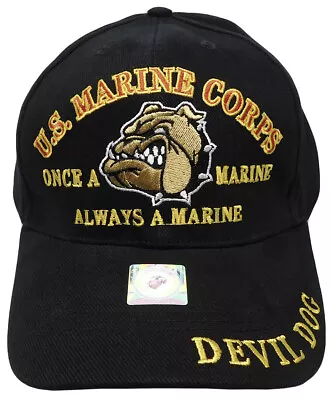 U.S. MARINES Corps Hat Devil Dog Commander Cap Hat Bulldog Embroidered LICENSED • $15.88