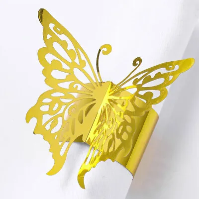 £10.69 • Buy 100pc 3D Butterfly Shape Napkin Rings Decorative Table Decoration Accessories