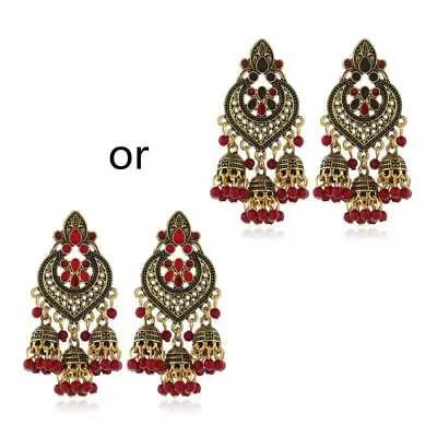 Retro Indian Bollywood Kundan Jhumka Jhumki Drop Earrings Gypsy Fashion Jewelry • $10.07