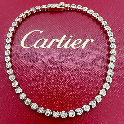 CARTIER C De Cartier Diamond Tennis Bracelet 18kt Rose Gold 1.56 Tcw • $9995