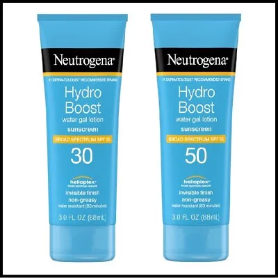 Neutrogena Hydro Boost Water Gel Lotion Sunscreen SPF 30 Or 50 3oz YOU CHOOSE • $34.05