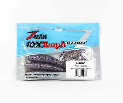 Zman Soft Lure GrubZ 9 Inch 3/Pack Violet Sparkle (4837) • $20.90