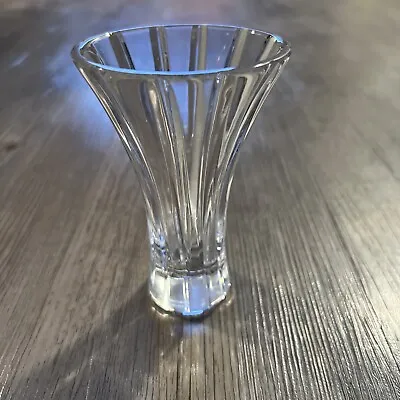 Waterford Vintage Mini Vase Signed Flared Fluted Crystal 4.5  Tall Excellent • $19.95