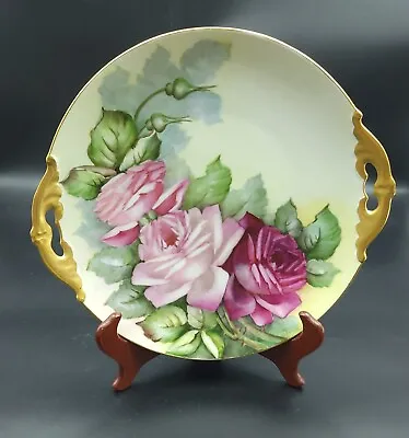 Antique Porcelain M.Z Austria Plate Floral Gold Rimmed Signed K.J Prior • $45