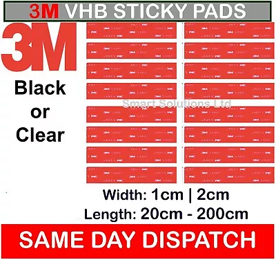 3m Double Sided Sticky Tape Roll Strong Self Adhesive Number Plate Sticky Pads • £6.99