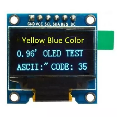 0.96  SPI 128X64 LED OLED LCD Yellow Blue Color Display Arduino SSD1306 7 Pin • $3.78