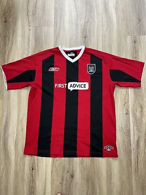 Manchester City Football Club MCFC Away Shirt 2003-2004 Red Black Reebok Size XL • £29.90