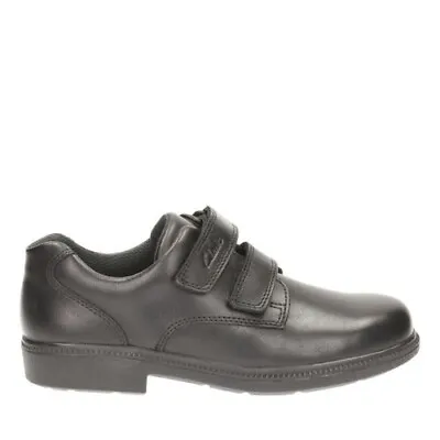£24.99 • Buy NEW Clarks DEATON GATE Boys Black Leather Riptape School Smart Shoes 13F/EUR32