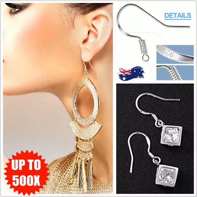 100/500pcs 925 Silver Earring Hooks French Hook Ear Wire DIY Earrings Jewelry • $5.29