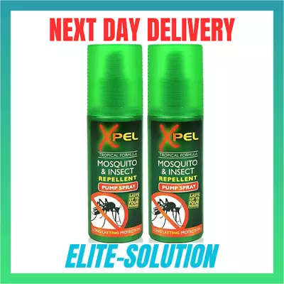 2x Xpel Mosquito Insect Fly Bite Repellent Tropical Formula Pump Spray 70ml • £7.10