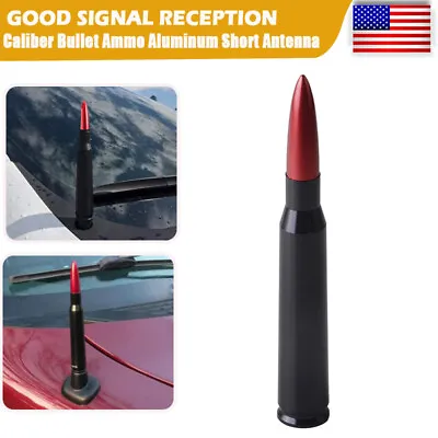 Red BULLET ANTENNA 50 CAL For CAR CHEVY SILVERADO DODGE RAM FORD F150 F250 • $10.97