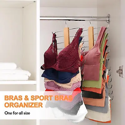 6 Layers Tank Tops Cloth HangersMetal Space Saving Bra Closet Organizer Rack  • $28.29