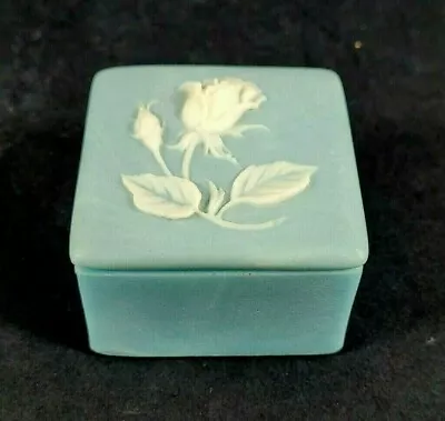 £15.55 • Buy Vintage Incolay Blue And White Trinket Box Rose 2.5 Inch Small With Lid