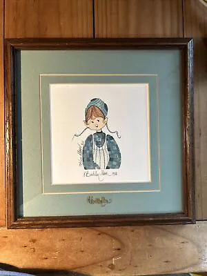 P Buckley Moss 'Alison’ Print 1986 Double Signed Matted Framed Museum Mounted • $85