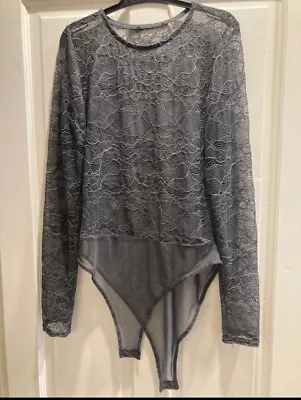 Ladies Lace Bodysuit Long Sleeve Size 12 • £5.50