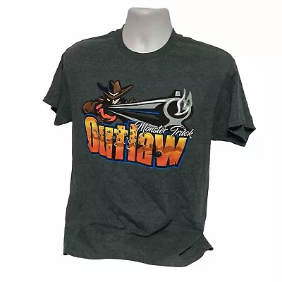 Gildan Men’s Monster Truck Outlaw T Shirt Size Medium Outrunnin The Law • $17.99