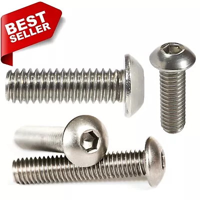 £2.78 • Buy Button Head Screws Allen Socket Bolts A2 Stainless Steel Screws - M3 M4 M5 M6 M8