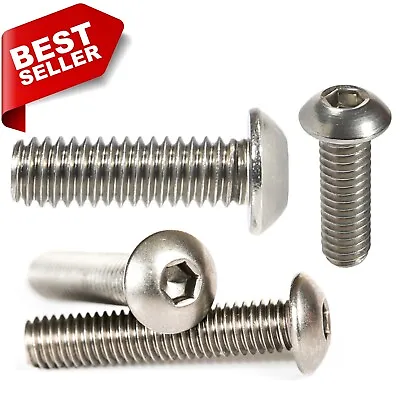 Button Head Screws Allen Socket Bolts A2 Stainless Steel Screws - M3 M4 M5 M6 M8 • £41.69