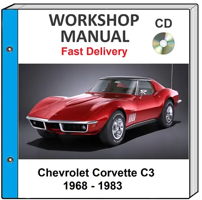 $7.99 • Buy Chevrolet Corvette C3 1968 1969 1970 1971 1972 Service Repair Workshop Manual Cd